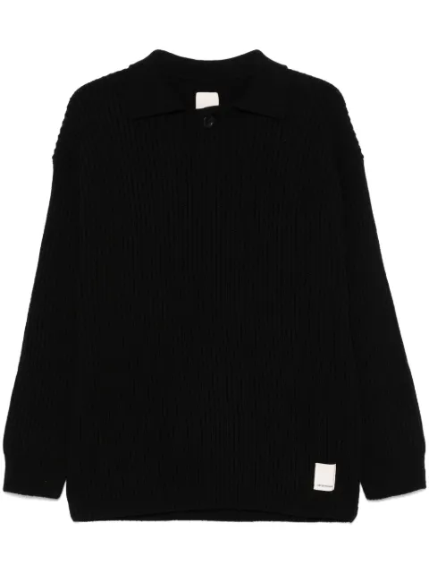 Emporio Armani ribbed-knit polo shirt Black 6D1MZ21MH3Z