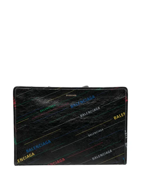Balenciaga Pre-Owned logo-print bazar pouch Black CSRM8292