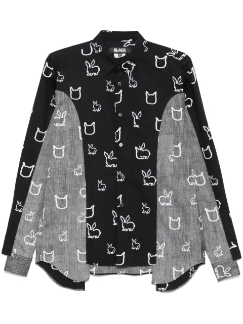 Black Comme Des Garçons graphic-print shirt Black 1NB013
