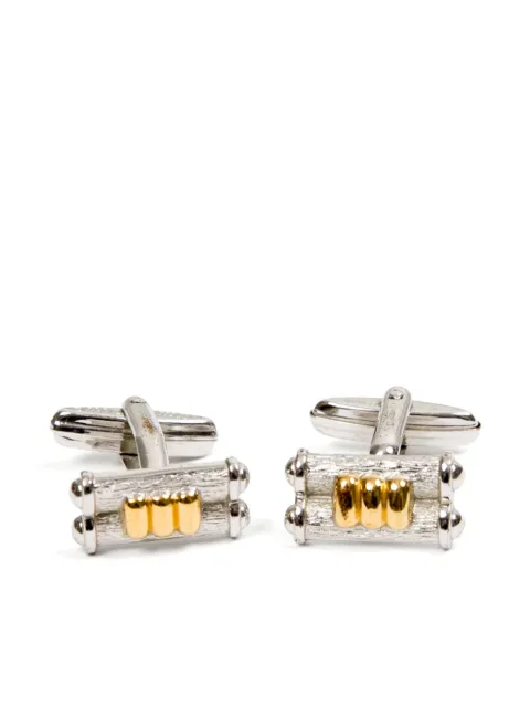 Christian Dior Pre-Owned 2000 ring-embellished cufflinks Silver 15015742