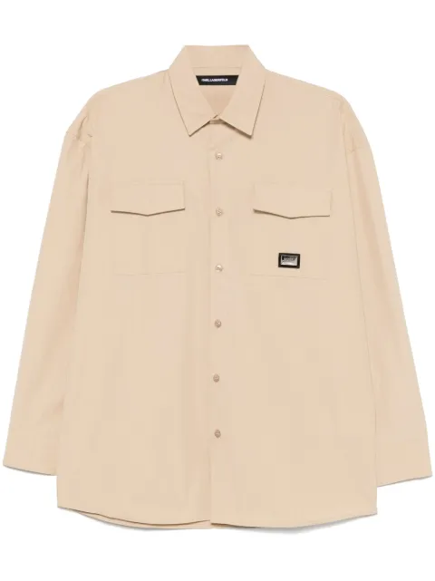 Karl Lagerfeld logo-plaque shirt Neutrals 60596160552672