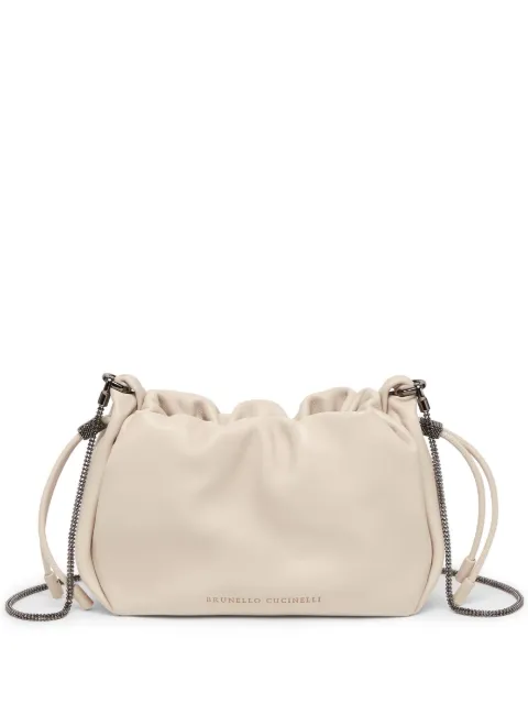 Brunello Cucinelli mini Mellow leather bucket bag Neutrals MBGPD2667C8905