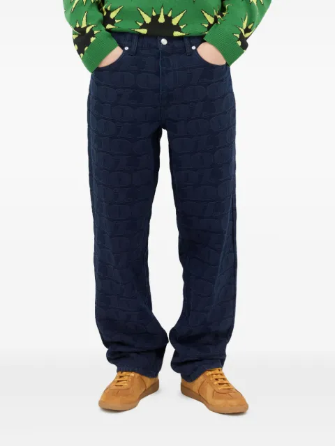 Awake NY logo-jacquard jeans Blue AWKFW24DM001