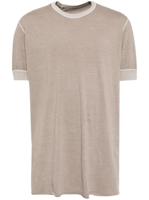 Boris Bidjan Saberi raw-cut hem cotton T-shirt Grey TSCLSIC1RBRFF035LGHTCRBN