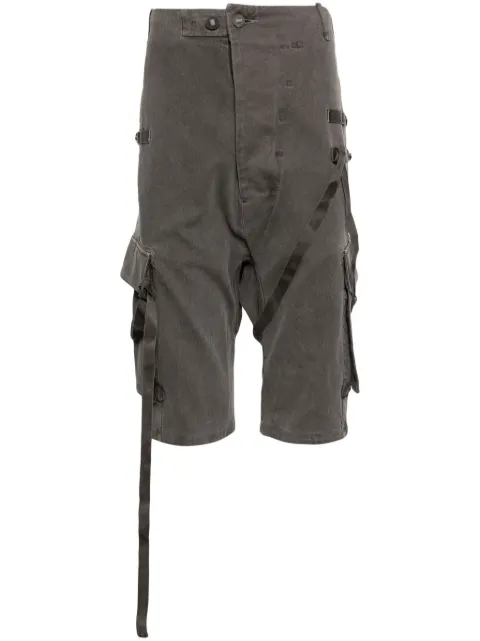 Boris Bidjan Saberi stonewashed cargo track shorts Grey P37FDD10006DRKGRY