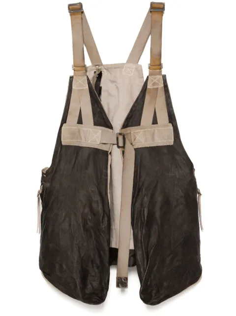 Boris Bidjan Saberi panelled buckled gilet Neutrals VESTBAG21FMM202