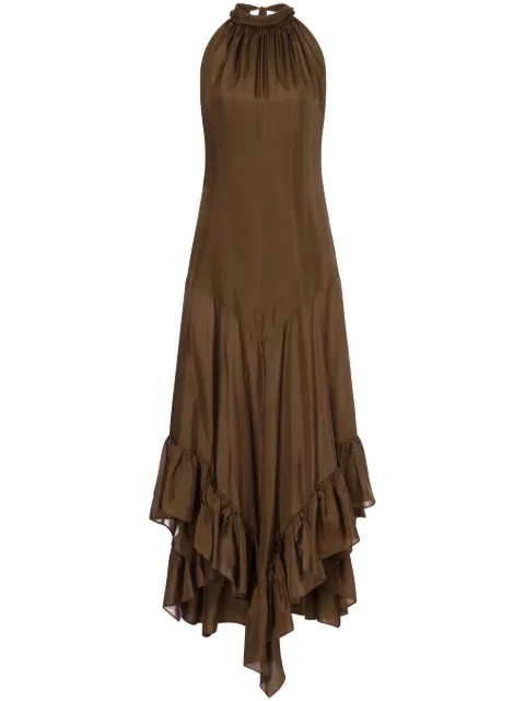 Philosophy Di Lorenzo Serafini silk halterneck dress Brown AEF251C04382116