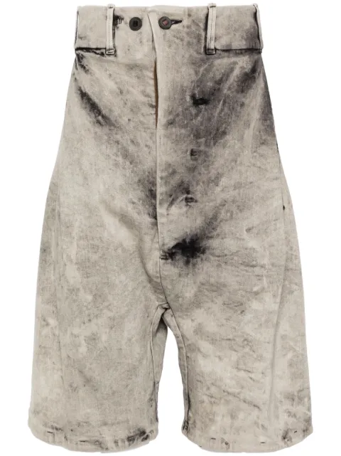 Boris Bidjan Saberi acid-washed denim shorts Grey P11F1603KPNKGRY