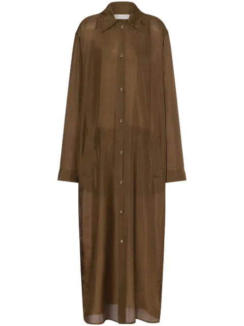 Philosophy Di Lorenzo Serafini silk single-breasted coat Brown AEF251C06012116