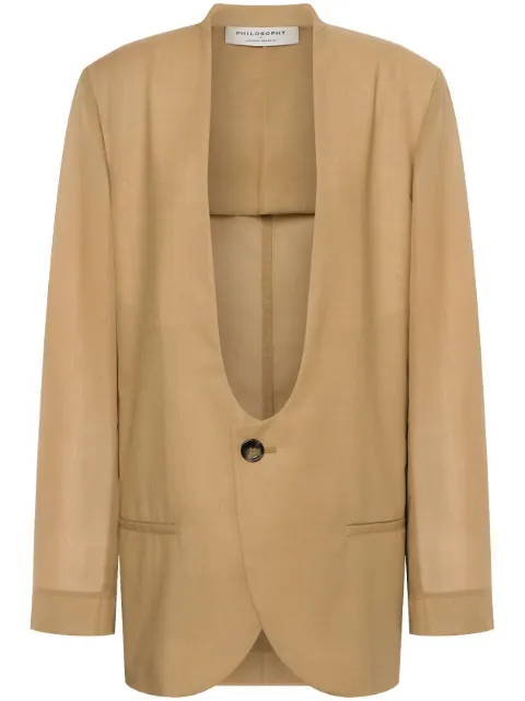 Philosophy Di Lorenzo Serafini no-lapels blazer Green A05042124