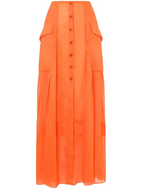 Alberta Ferretti cotton maxi skirt Orange AEF251M01130128