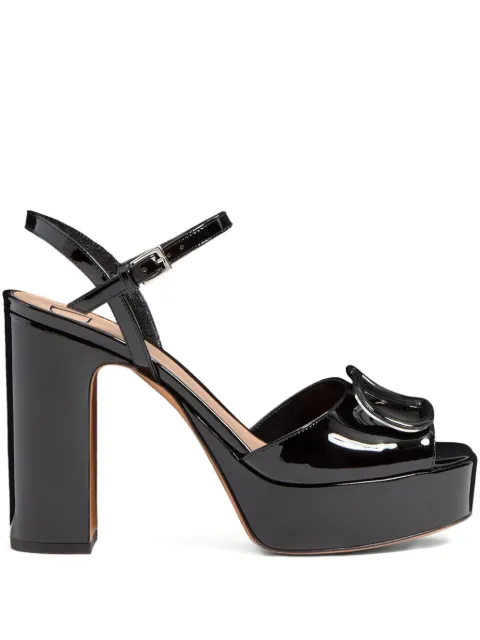 Valentino Garavani v-logo signature platform sandals Black WS0FG2TMK