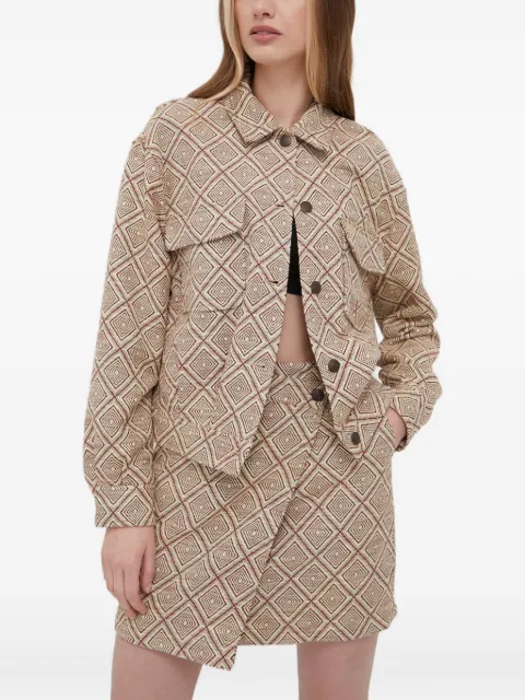 SAMSOE SAMSOE patterned buttoned jacket Brown F22100068