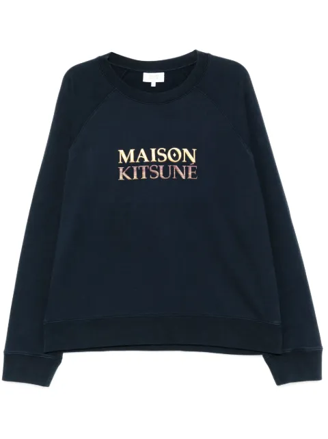 Maison Kitsuné embroidered logo sweater Blue NM00311KM0001P480