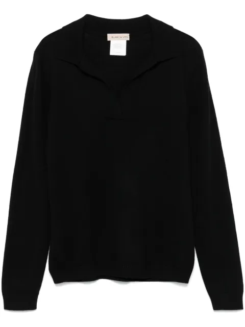 Blanca Vita virgin wool polo top Black 5421914202