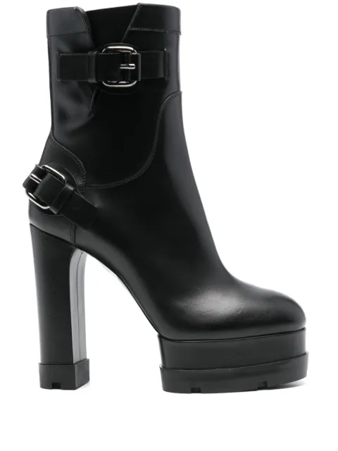Casadei 130mm leather ankle boots Black 1R491Y1201C1108