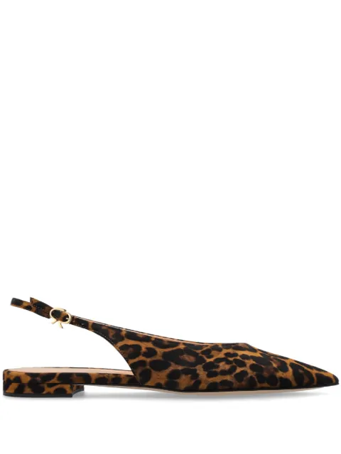 Gianvito Rossi leopard-print pointed sandals Brown G9554605RIC