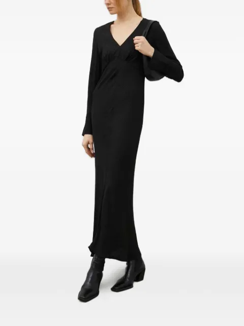 HERSKIND V-neck long-sleeve maxi dress Black 4669914