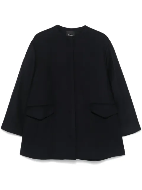 Theory Melton cape Blue O0901405
