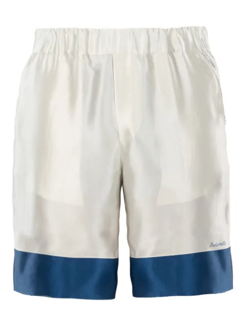 PANTAMOLLE silk-satin shorts White PANTSHLILY