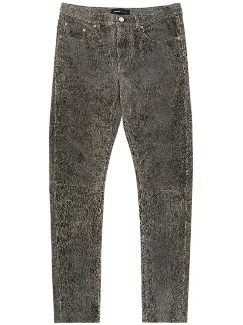 Purple Brand leather trousers Black P001CCBB125