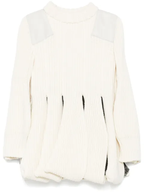 sacai cut out-detail mini dress White 2407501