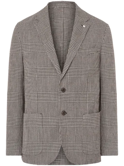LUIGI BIANCHI MANTOVA plaid check blazer Brown 2815458533BROWN