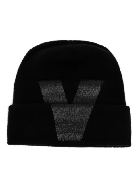 Valentino Garavani logo print beanie Black YHB00AFTA