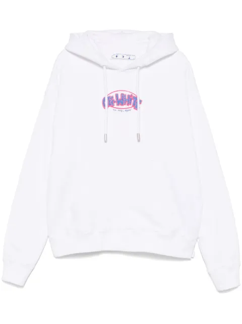 Off-White Arrows-print hoodie White OMBB085G20FLE0030145