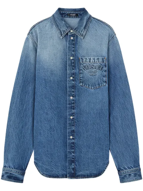Versace Milano Stamp denim shirt Blue 10189101A13583