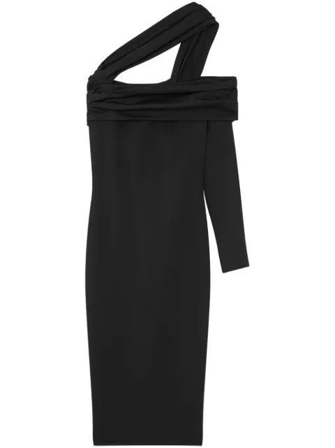 Versace one-shoulder gathered midi dress Black 10180591A12923