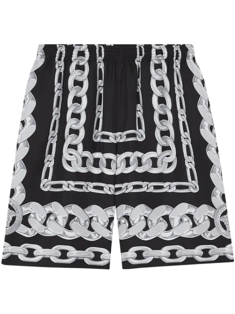 Versace Medusa Chains silk shorts Black 10024761A13397
