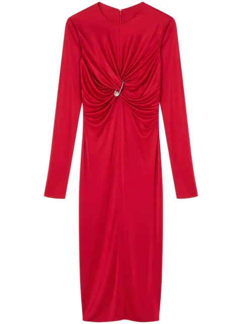 Versace Safety Pin gathered midi dress Red 10184751A12497