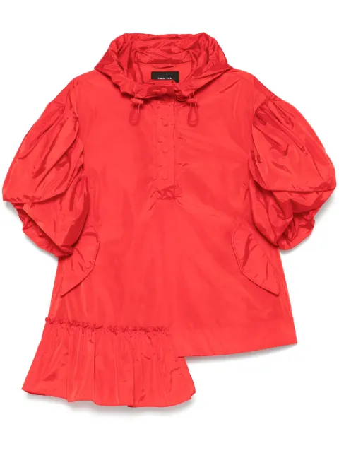 Simone Rocha ruffle-detail petal-sleeve hoodie Red 61141067RED