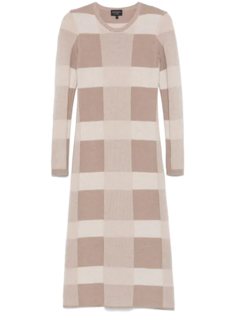 Emporio Armani checked midi dress Neutrals EW000235AF10748