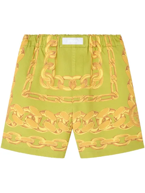 Versace Medusa Chains-print shorts Green 10171081A13600