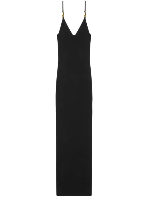 Versace Safety Pin slip midi dress Black 10185861A12699