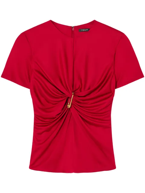 Versace Safety Pin gathered top Red 10180811A12497