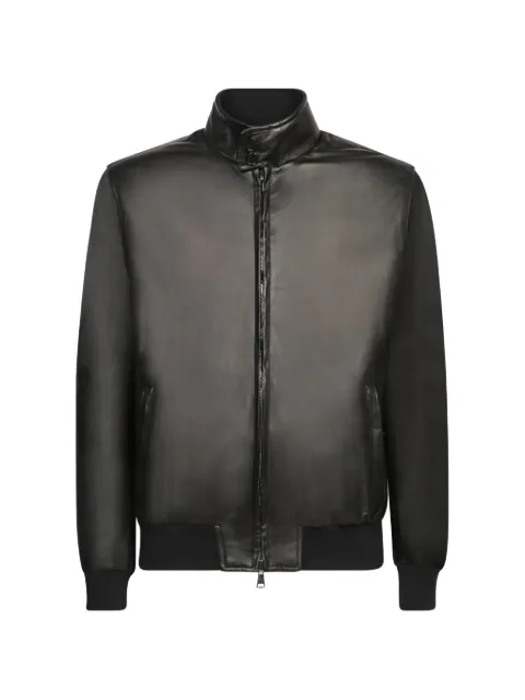 Dell'oglio reversible leather bomber jacket Black FOX18TUSCANYNY