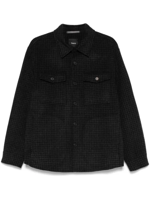 Theory houndstooth-pattern jacket Black O0871406