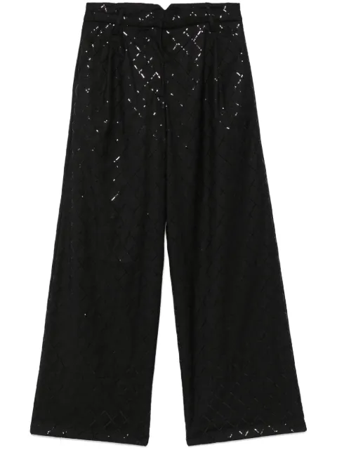 ROTATE BIRGER CHRISTENSEN sequinned wide-leg trousers Black 113326100