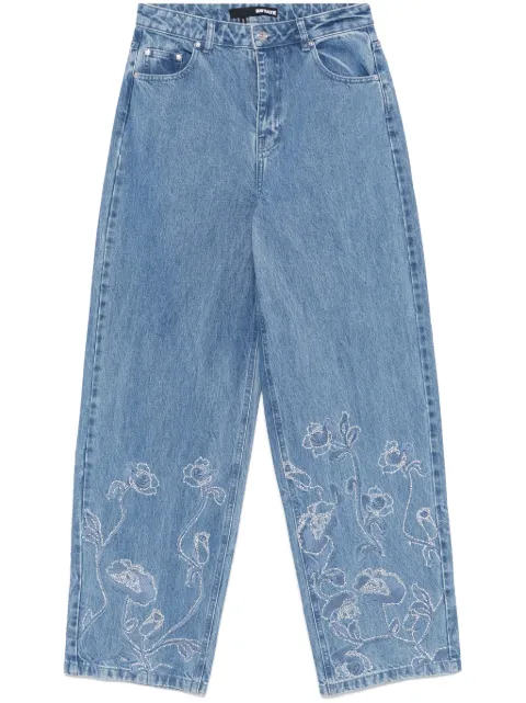 ROTATE BIRGER CHRISTENSEN rhinestoned wide-leg jeans Blue 1134551603