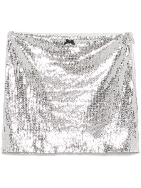 ROTATE BIRGER CHRISTENSEN sequinned mini skirt Silver 1132072293