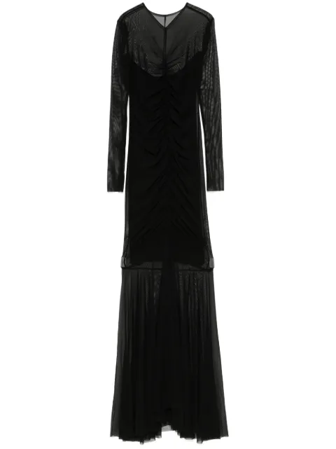 Norma Kamali shirred fishtail gown Black ST324PPMG08001