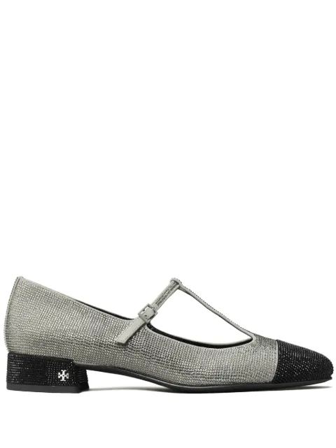Tory Burch rhinestone embellished ballerina shoes Grey 159830