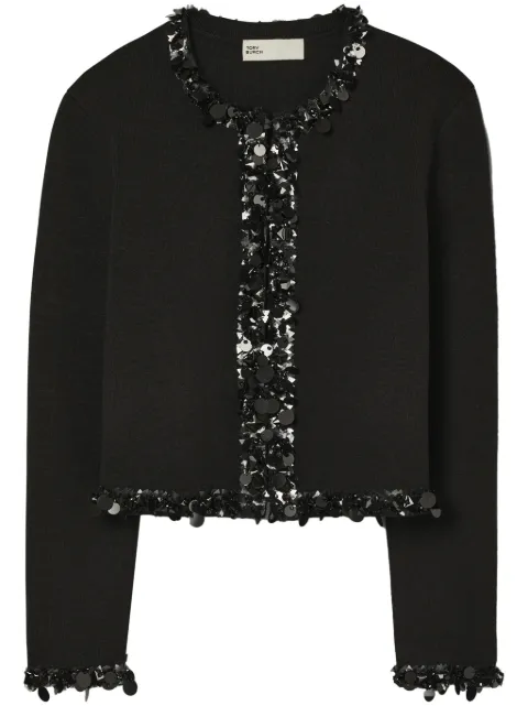 Tory Burch embellished cropped cardigan Black 164511