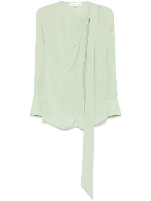Victoria Beckham twist-detail blouse Green 1125WTP006018A