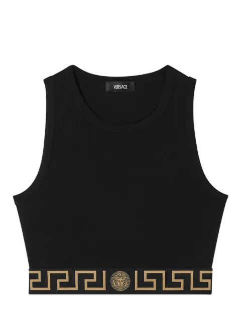 Versace jacquard cotton-jersey crop top Black 10085981A10011