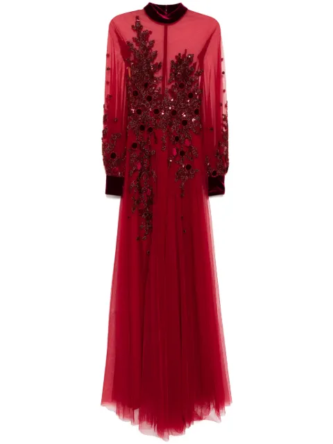 Saiid Kobeisy bead-embellished dress Red RTWFW2459