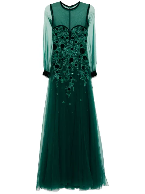 Saiid Kobeisy bead-embellished dress Green RTWFW2458